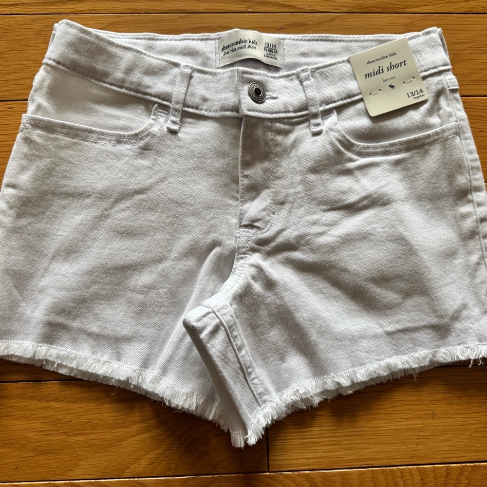 Abercrombie Kids White Jean Shorts
